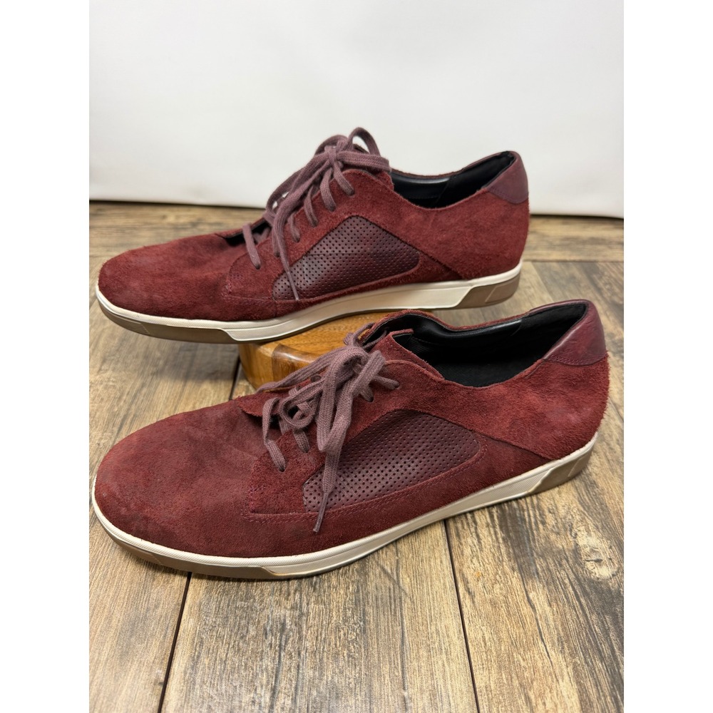 Cole Haan Nike Air Mens Burgundy Suede Perforated Low Top Sneakers Lace Up 13